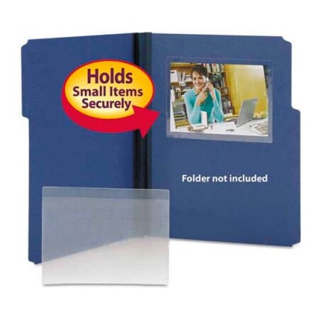 Smead Smead Self-Adhesive Poly Pockets, Top Load, 6-1/4 x 4-9/16, Clear, 100/Box 68164